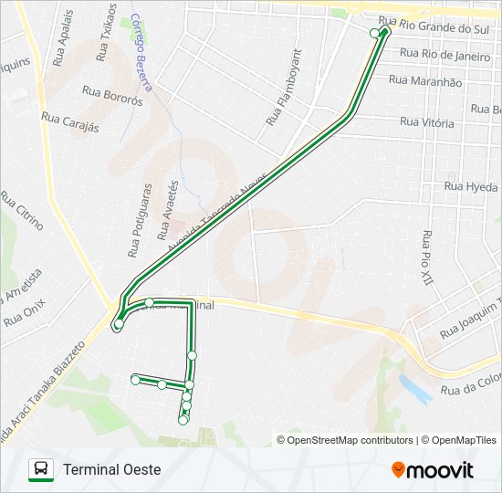 Mapa da linha 212 GUARUJÁ - SUDOESTE de ônibus