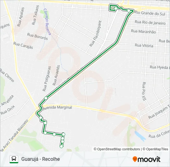 212 GUARUJÁ - SUDOESTE Bus Line Map