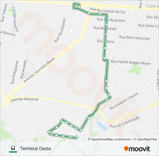225 14 DE NOVEMBRO - OESTE Bus Line Map