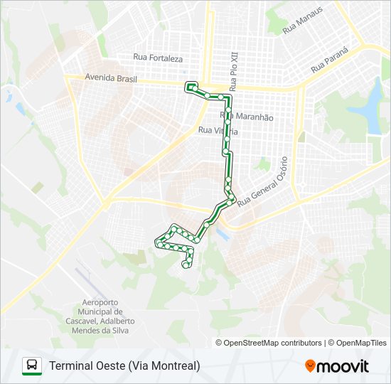 Mapa da linha 225 14 DE NOVEMBRO - OESTE de ônibus