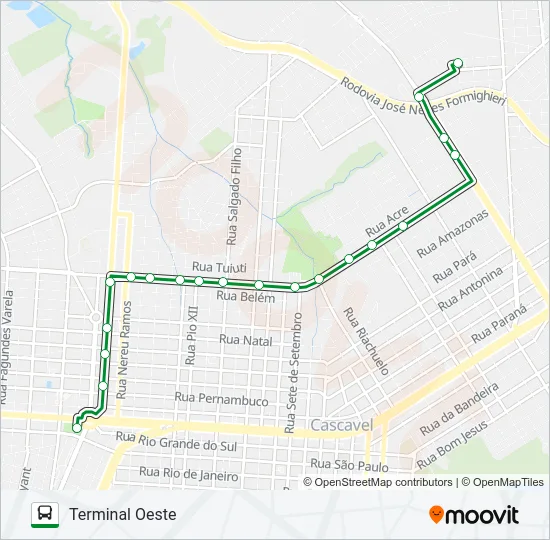 191 NORDESTE - OESTE VIA MANAUS Bus Line Map