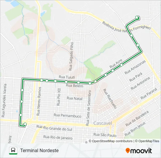191 NORDESTE - OESTE VIA MANAUS Bus Line Map