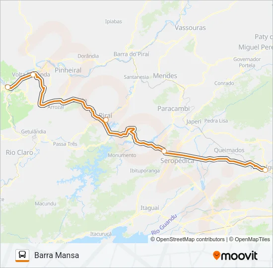 BARRA MANSA - NOVA IGUAÇU Bus Line Map
