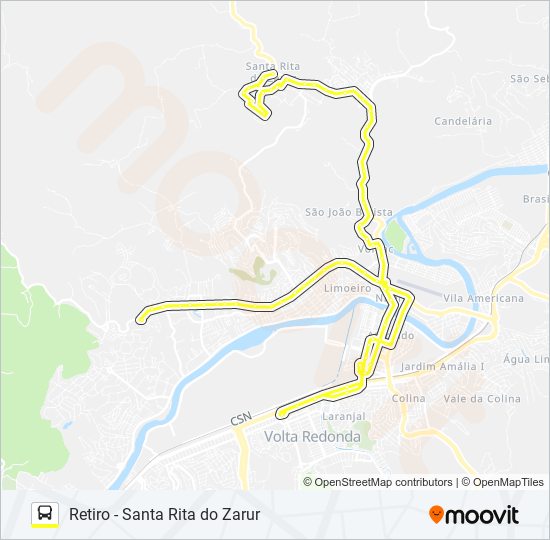 Mapa da linha 310 de ônibus