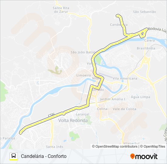 Mapa da linha 315 de ônibus