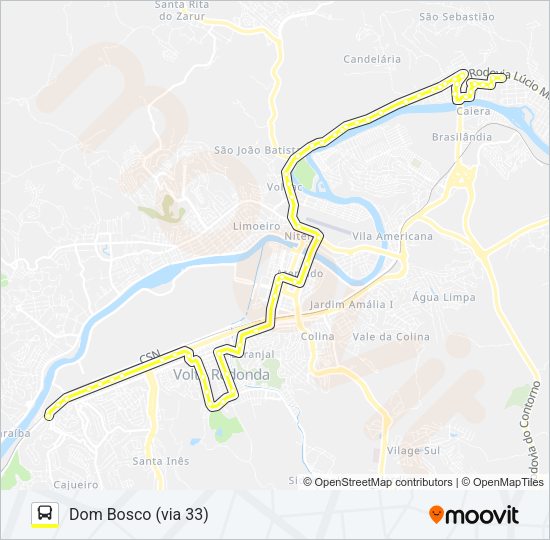 Mapa da linha 320 de ônibus