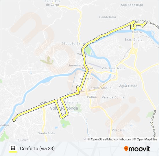 Mapa da linha 320 de ônibus