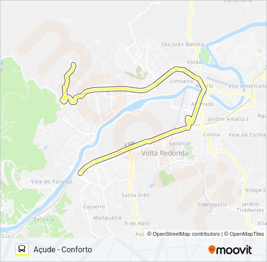 Mapa da linha 500 de ônibus