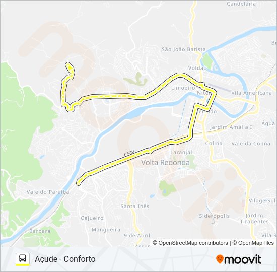 Mapa da linha 500 de ônibus