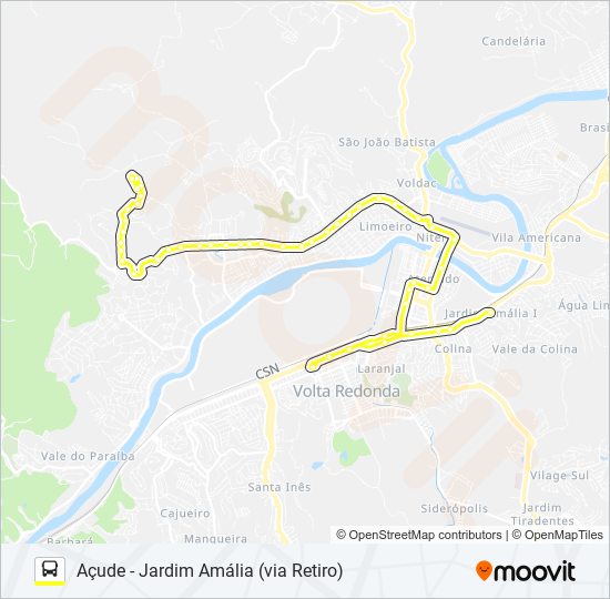 Mapa de 525 de autobús