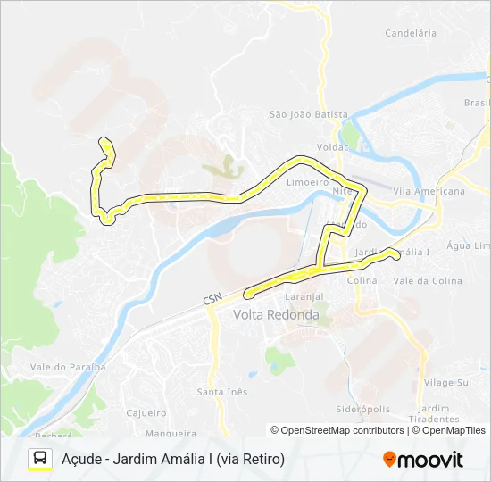525 Bus Line Map