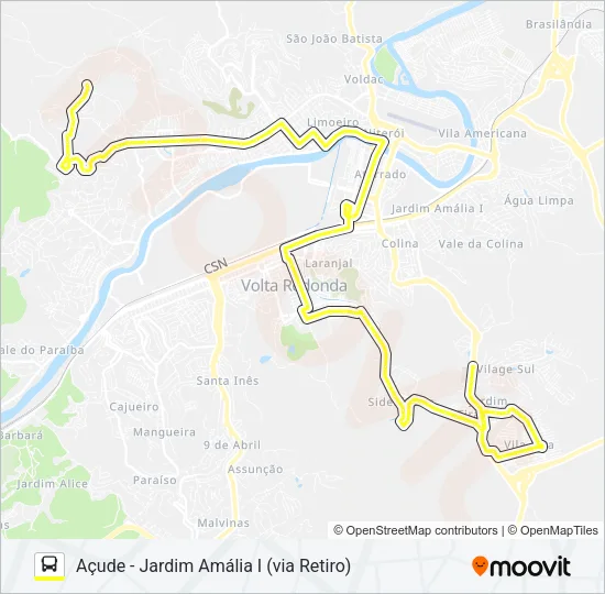 525 Bus Line Map