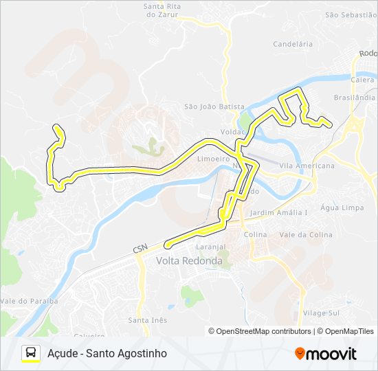 Mapa da linha 540 de ônibus