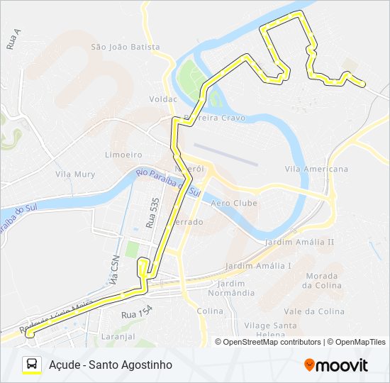 Mapa da linha 540 de ônibus