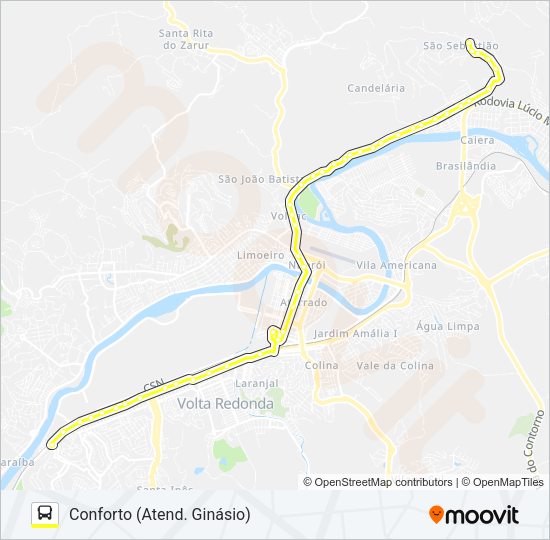 Mapa da linha 320A de ônibus
