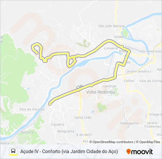 Mapa de 500A de autobús