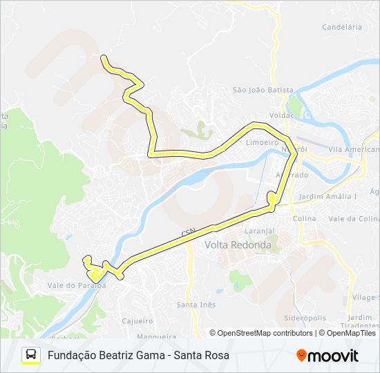 Mapa da linha 515 de ônibus