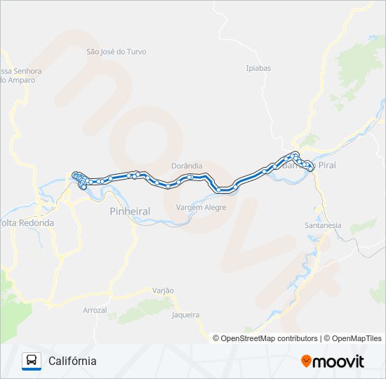 Mapa da linha R03 de ônibus