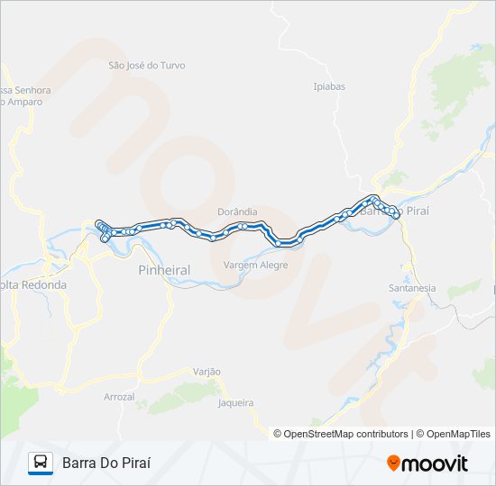 Mapa da linha R03 de ônibus