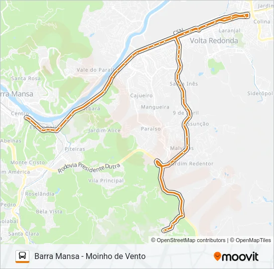 P544 Bus Line Map