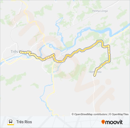 Mapa da linha 001 de ônibus