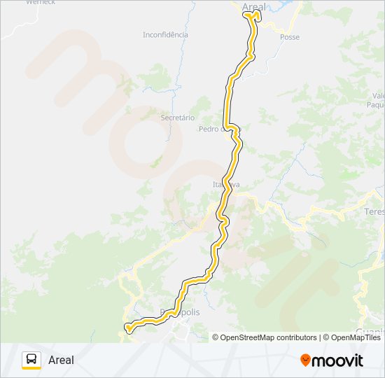 Mapa da linha MP75 de ônibus