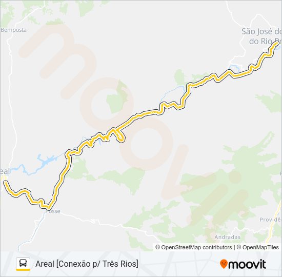 Mapa da linha MP90 de ônibus