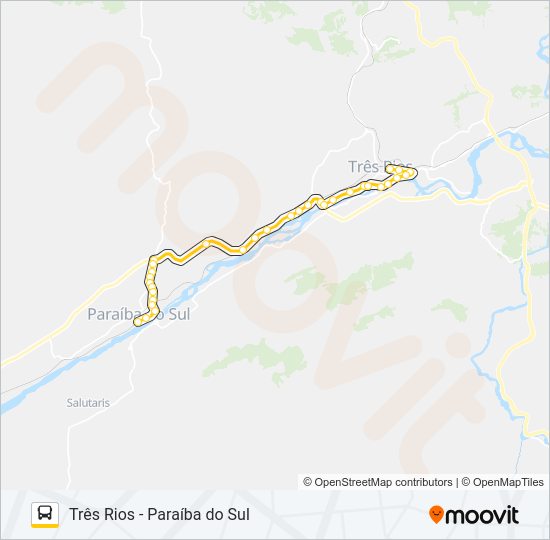 Mapa da linha P150 de ônibus