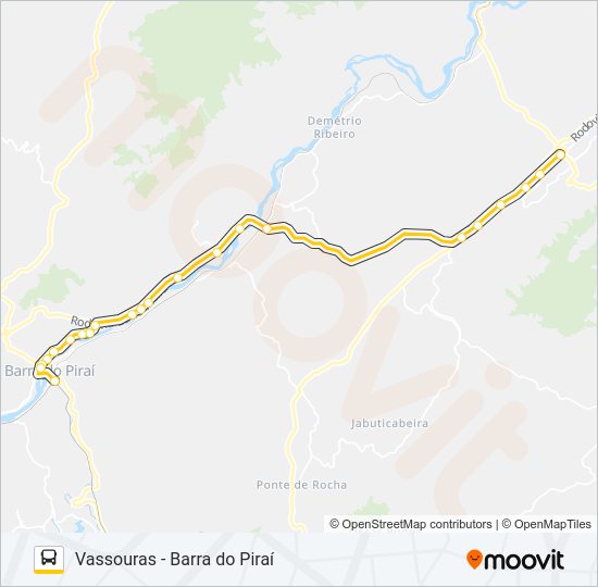 Mapa da linha P170 de ônibus