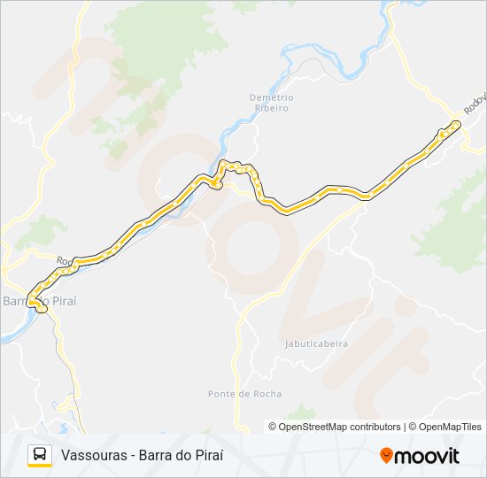 Mapa da linha P170 de ônibus