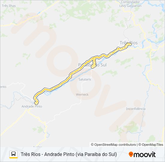 Mapa da linha P404 de ônibus