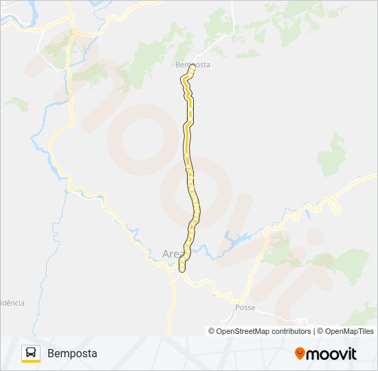 Mapa da linha P490 de ônibus