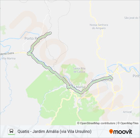 Mapa da linha P740 de ônibus
