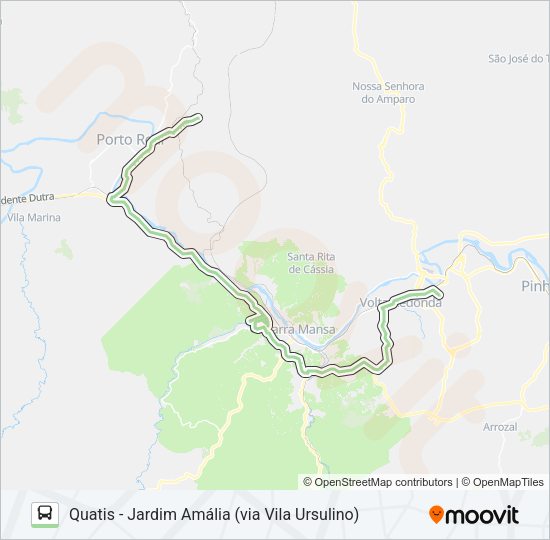 Mapa da linha P740 de ônibus