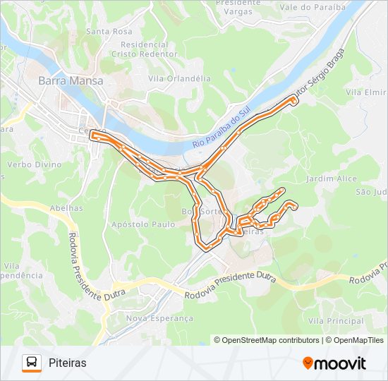 Mapa da linha TR804-03 de ônibus