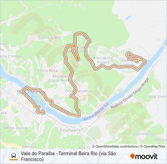 Mapa da linha TR130-04 de ônibus