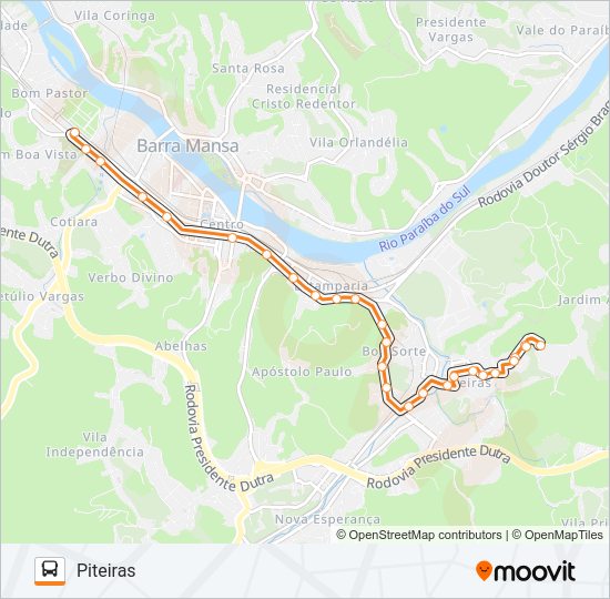 Mapa da linha TR804-02 de ônibus
