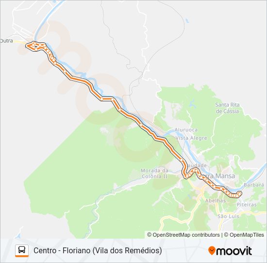 Mapa da linha TR050-01 de ônibus