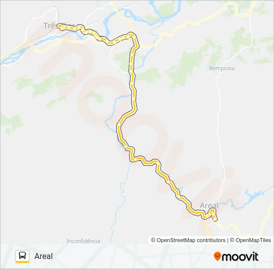 TRÊS RIOS - AREAL Bus Line Map