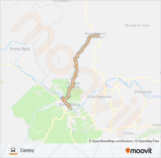 Mapa da linha TR015-01 de ônibus