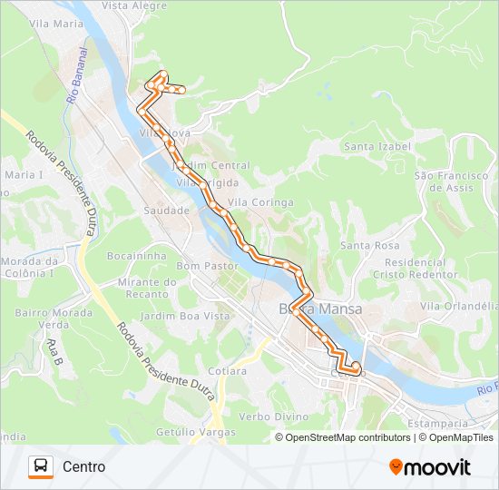 Mapa da linha TR017-01 de ônibus