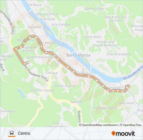 Mapa da linha TR063-01 de ônibus