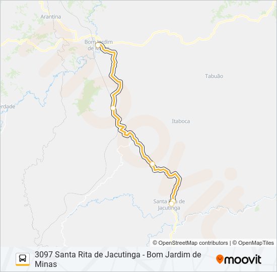 Mapa da linha 3097 de ônibus