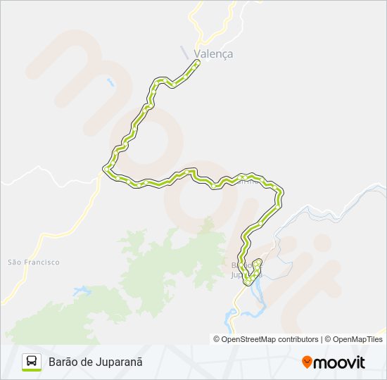 Mapa da linha BARÃO DE JUPARANÃ de ônibus