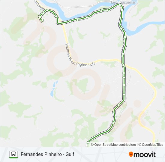 Mapa da linha FERNANDES PINHEIRO - GULF de ônibus