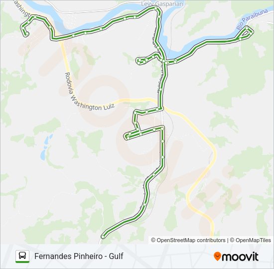 Mapa da linha FERNANDES PINHEIRO - GULF de ônibus