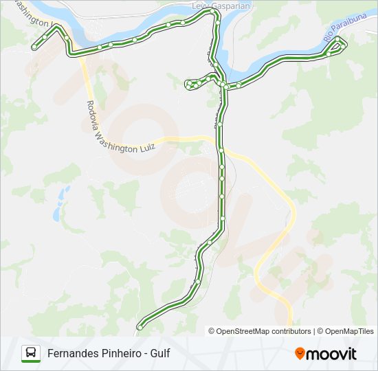 Mapa da linha FERNANDES PINHEIRO - GULF de ônibus