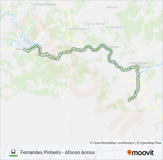 Mapa da linha FERNANDES PINHEIRO - AFONSO ARINOS de ônibus