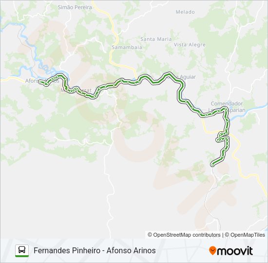 Mapa da linha FERNANDES PINHEIRO - AFONSO ARINOS de ônibus