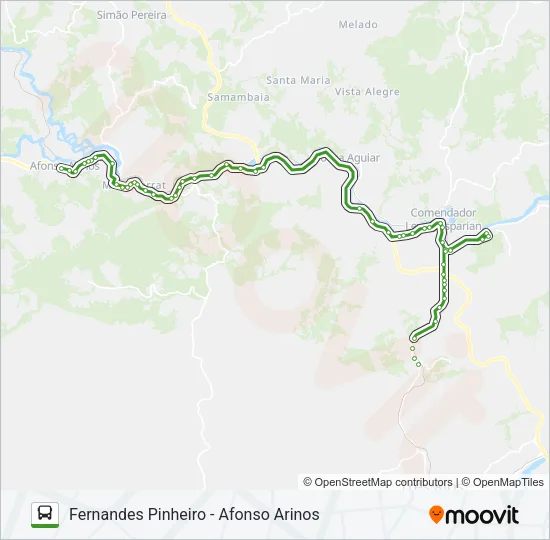 FERNANDES PINHEIRO - AFONSO ARINOS Bus Line Map